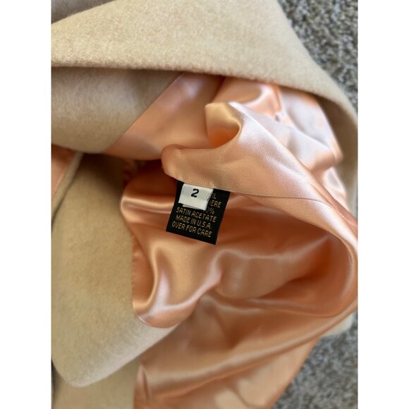 Marvin Richards Womens Sz 2 Wool & Cashmere Blend Coat Beige Lining Button Closu - Picture 11 of 16